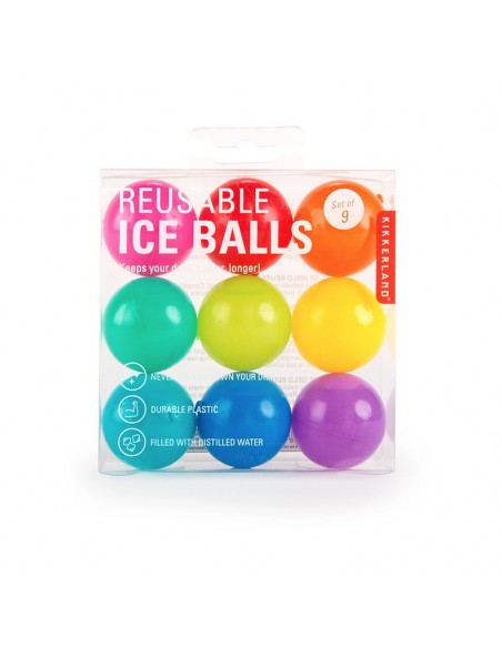 Set 9 sfere ghiaccio colorate riutilizzabili Kikkerland Ice Balls