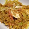 Insalata di quinoa con salmone, porri, finocchi e curcuma