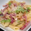 Penne con verza, speck e noci