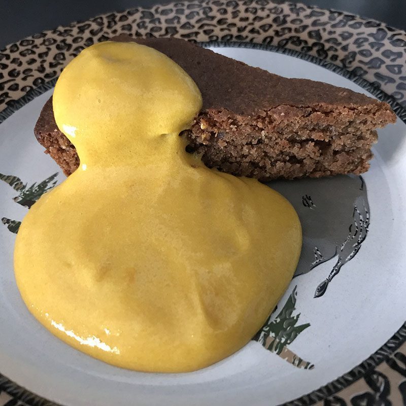 Torta nocciole con cacao Caffa e zabaione