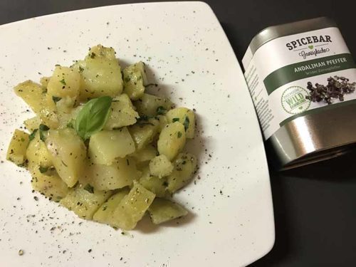 Patate al basilico e pepe Andaliman