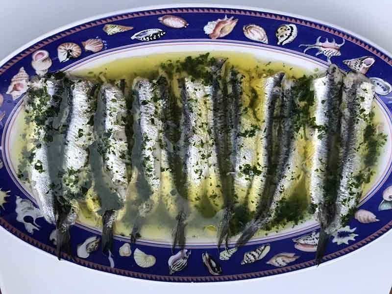 Acciughe nostrane marinate al verde