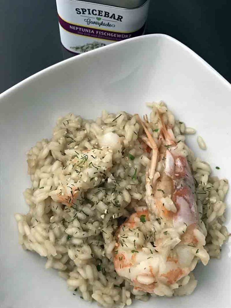 Risotto con gamberoni e mix di spezie Neptunia di Spicebar