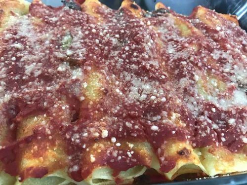 Cannelloni con ricotta spinaci e scamorza