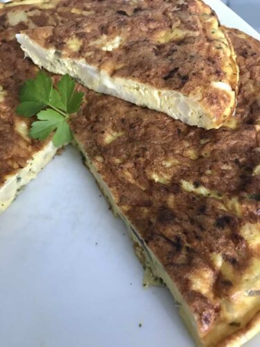 Frittata di cavolfiore provola e cipolle