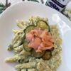 Penne con crema di mascarpone zucchine e salmone