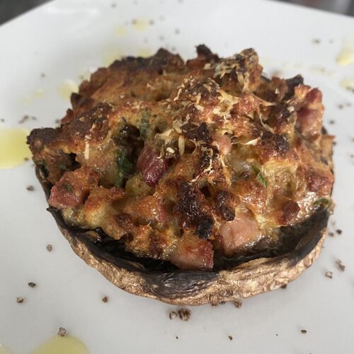 Funghi ripieni con pancetta