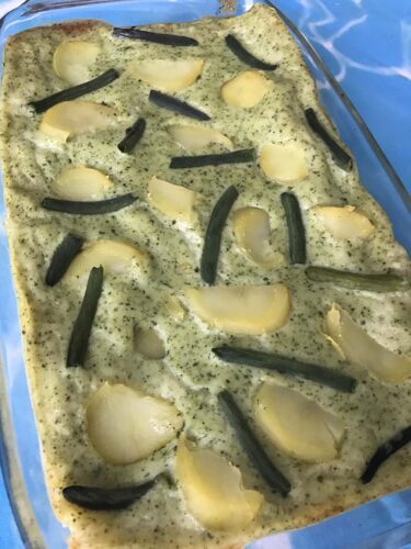 Lasagne al pesto con patate e fagiolini