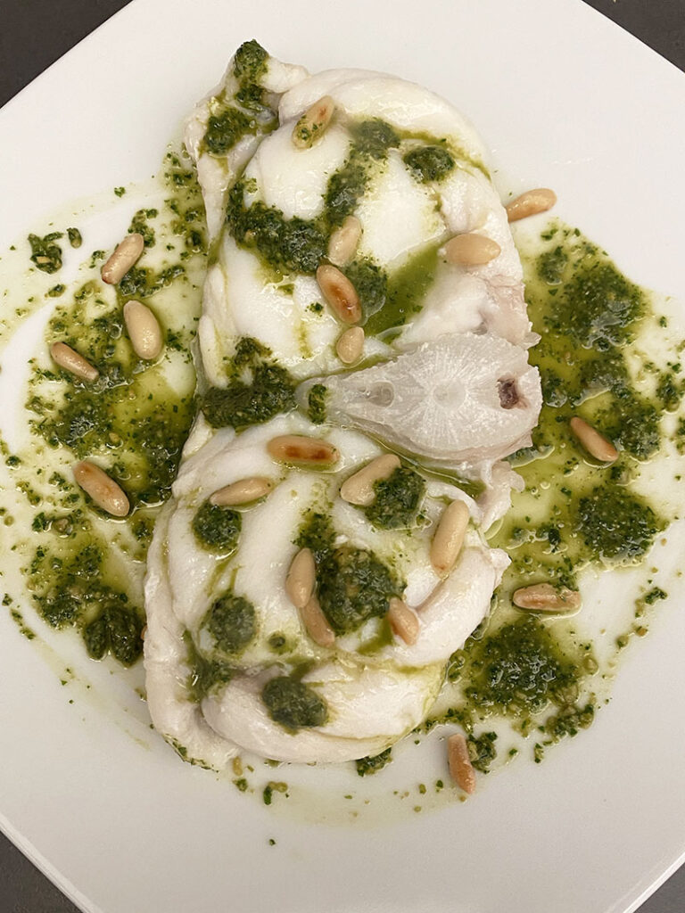 Pescatrice al pesto