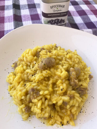 Risotto salsiccia e zafferano