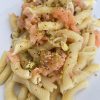 Penne ricce salmone chinotto e pistacchi