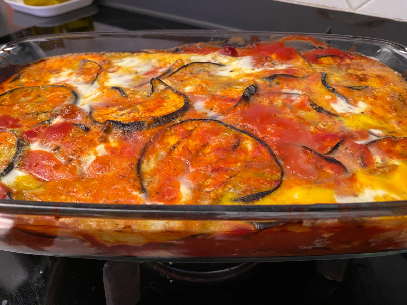 Parmigiana di melanzane e pesce spada