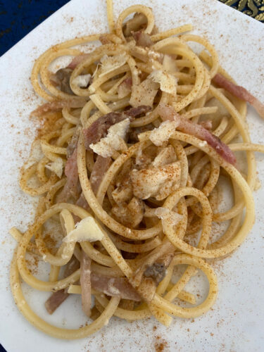 Spaghettoni con porcini e pecorino romano