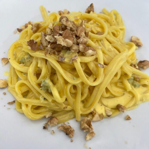 Linguine gorgonzola e zafferano