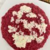 Risotto con salsa di barbabietola e taleggio