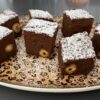 Quadrotti di ricotta cioccolato al rum e nocciole