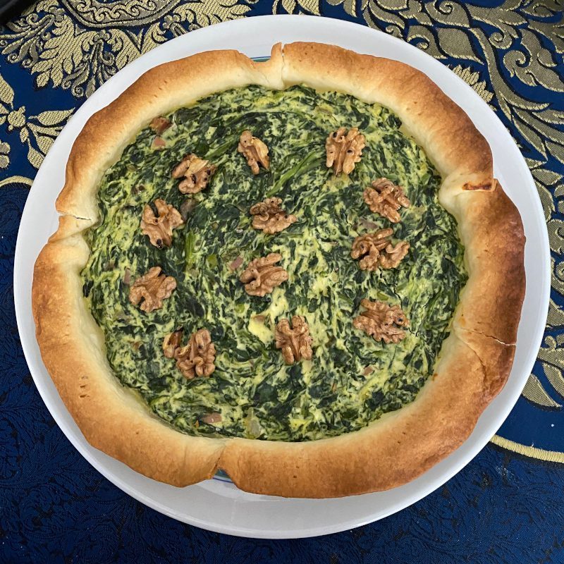 Torta salata di bietoline con speck e noci