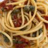 Spaghetti capperi pomodori secchi e nduja